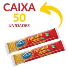 Torrone Turron Y Mani Amendoim 25G Caixa Com 50 Unidades - ARCOR