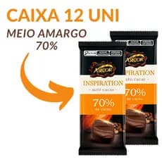 Chocolate Meio Amargo 70% Inspiration Tablete 80g 12 uni - ARCOR