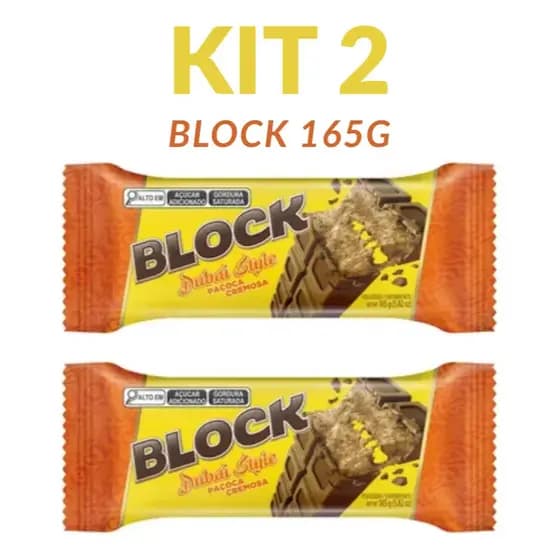 Kit 2 Chocolate Block Dubai Style Paçoca - 165g