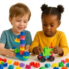 Blocos De Montar 100 Peças Coloridas Com Rodinhas Brinquedo Infantil