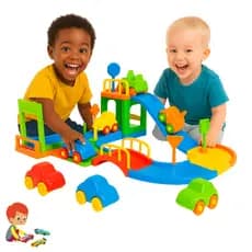 Pista Carrinho Baby Animal Infantil + 2 Carrinhos Divertido