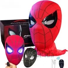 Protetor De Cabeça Do Homem-Aranha Segurando Máscara De Bola De Alta Definição Festa De Dança Piscante Truques De Jogo F