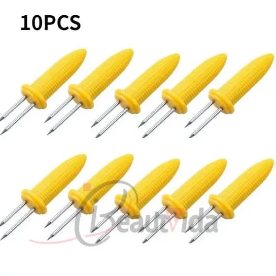 Espetos De 5/10pcs Milho Aço Inoxidável Nos Cobertura Frutas Para Acampamento Ao Ar Livre Ferramenta Churrasco Cozimento