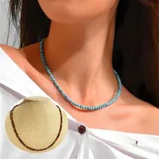 Colar de pedra 2mm, como melanolito, olho de tigre, cristal branco, ametista, turquesa, sodalita