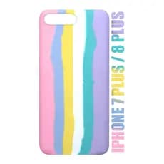 Case Capinha Case Aveludada Arco-Íris Candy Compatível iPhone 7/8 Plus