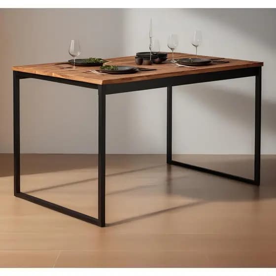 Mesa para Cozinha e Sala 117cm MDF - Estilo Industrial com Design Moderno