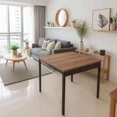 Mesa Jantar Home Industrial Mdf 80x80 Suporte 30x30mm