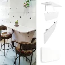 Mesa de Parede Dobrável 66x35 com Suporte para Jantar