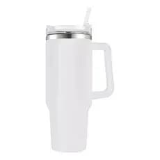 Copo Térmico 1200ml De Blogueira Inox Bebida Quente e fria Com Canudo Alça e Tampa