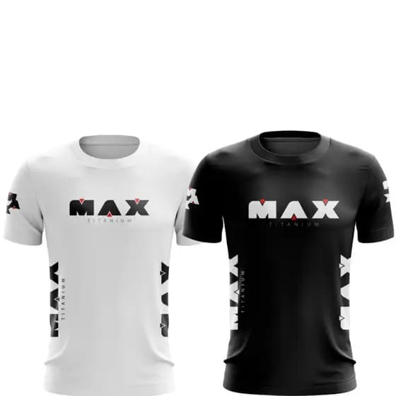 Kit 2 Camisas Dry Fit Max Titanium -Blusa Lançamento Esportiva Academia Ideal Para Treinos Intensos