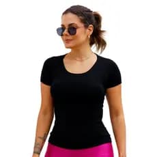 Blusa Feminina Manga Curta Baby Look Em Viscose Qualidade