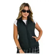 Colete Puffer Feminino Acolchoado Matelado Retangulo Puffer Rodeio Country Forrado Frio Inverno Top