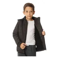 Jaqueta Infantil Forrada Fleece Puffer Capuz Juvenil Acolcho