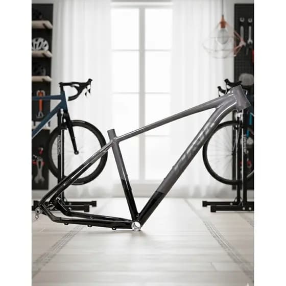 Quadro Aro 29 Rava Nazca Boost Tapered Mtb Bike Cinza Cônico Cabeamento Interno Aluminio
