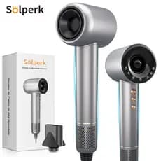 SOLPERK Secador de Cabelo 110v Iônico Secagem de Alta Velocidade 120000 RPM com Conjunto Magnético
