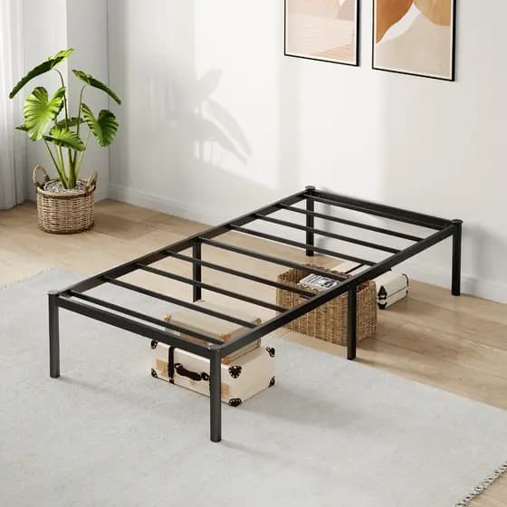 Estrado De Metal Para Cama de Solteiro/Cama De Casal,Fácil De Instalar e Dobrável Com Suportes De Ripas De Aço