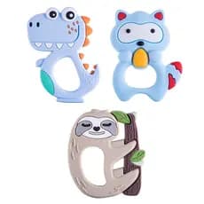 Mordedor silicone Infantil bebe Divertidos Pimpolho animais