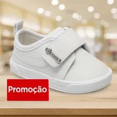 Tênis infantil batizado branco bebê sem cadarço Pimpolho