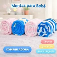 Manta Bebê Antialérgica Rosa e Azul Menino Menina Pimpolho