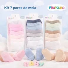 Kit meia semaninha 7 pares Menino Menina Neutro Pimpolho Bebê unissex Envio Imediato algodão