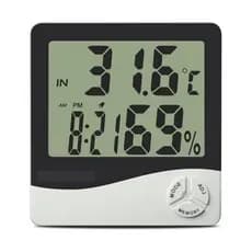 Termômetro Higrômetro Digital HTC-1 com Relógio, Alarme e Memória Máx/Mín | Medidor de Temperatura e Umidade com Display