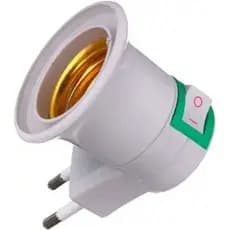 Soquete E27 com Interruptor Liga/Desliga Bivolt | Adaptador Tomada para Lâmpada | Plug Prático 110V/220V