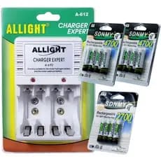 Carregador de Pilhas + 12 Pilhas(4 AA+8 AAA) Recarregáveis Alta Capacidade 2700mAh 4700mAh Bivolt
