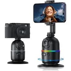 Gimbal Suporte para Celular 360° com Rastreamento Facial Inteligente e Controle por Gestos | Rotação Automática para Liv