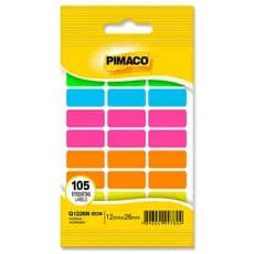 Etiqueta adesiva Q-1226N retangular multicolor neon Pimaco