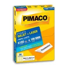 Etiqueta inkjet/laser carta 6180 com 100 folhas Pimaco