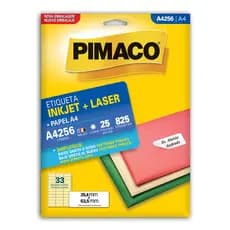 Etiqueta inkjet/laser A4256 com 25 folhas Pimaco