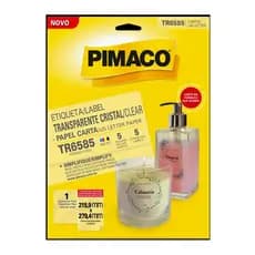 Etiqueta Transparente TR6585 com 5 unidades Pimaco