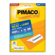 Etiqueta inkjet/laser carta 6080 com 10 folhas Pimaco