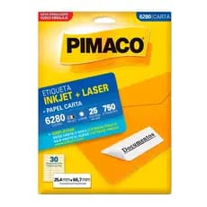 Etiqueta inkjet/laser carta 6280 com 25 folhas Pimaco