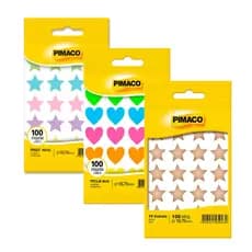 Kit Etiquetas Multiuso TP estrela e coração Pimaco