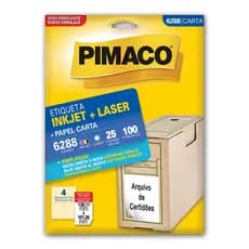 Etiqueta inkjet/laser carta 6288 com 25 folhas Pimaco