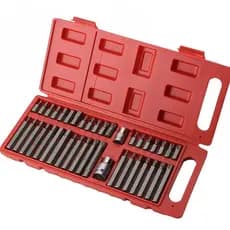 Kit 40 Peças Jogo de Bits Torx e Allen Multidentada com Várias Medidas - Kit Ferramentas para Chave de Fenda
