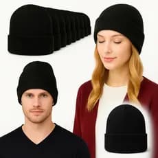 Touca Forrada Preta Unissex Gorro De Lã Quentinha Lisa Inverno Frio Básica