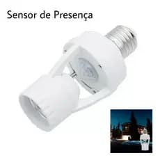 Sensor de Movimento para lâmpada Soquete E27 c/ sensor de presença Bivolt 110V~220V Max 60W