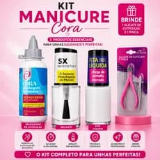 Kit Manicure Cora - Removedor de Cutículas - Secante Sx - Fita Líquida
