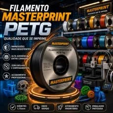 Filamento Petg Masterprint para Impressora 3D Preto Branco Azul Verde Amarelo Vermelho Rosa Cinza Lavanda Laranja Marron
