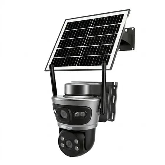 Câmera Solar Inteligente 4G Dupla Tela Vigilância Externa com Detecção de Movimento