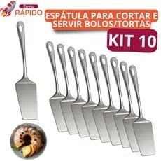Jogo 10 Espátula Inox Para Cortar Bolo Servir Bolos e Tortas Espátula Para Confeitaria Buffet