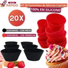 Kit 20 Forminhas de Silicone Antiaderente para Cupcake, Muffin, Tortinha | Reutilizável e Flexível