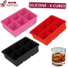 Formas de Gelo de Silicone 6 Cubos - Kit 2/3/4/5/6 Flexível Maleável Resistente Papinha Congelada