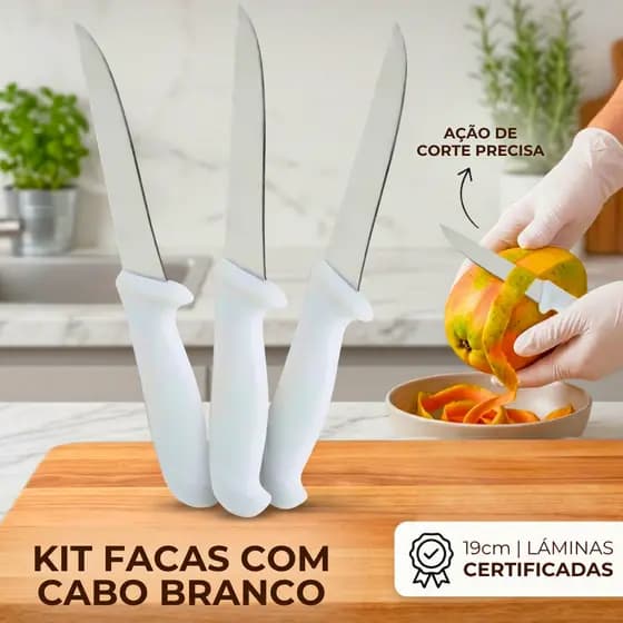 Kit Facas1/2/3/5 para Descascar Verduras Cenoura Tomates Cozinha Restaurante Cortes Precisos