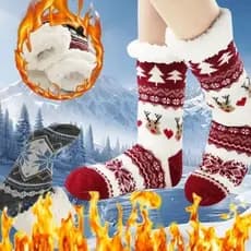 Meias Térmica Lã Forrada Pelinho Inverno Quentinha Meia Para Idosos Adultos Crianças Contra o Frio
