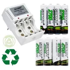 Carregador Inteligente Bateria Pilhas Recarregáveis Ecologica Sustentaveis brinquedos Eletronicos