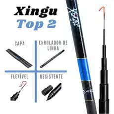 Kit 3 Vara Pesca 3,60m Telescópica Completa Enrolador de Linha Capa Lambari Tilápia Piau Caniço Pescaria Caniço Mão Lisa