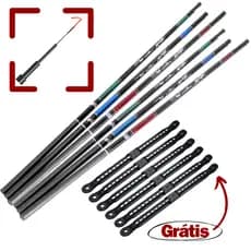 Kit 3 Varas Telescópicas Vários Tamanhos Caniço Pesca Pescaria Enrolador Linha Capa Pescar Fibra